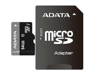 64GB ADATA MicroSDXC Premier class 10 s adaptérem