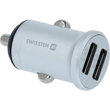 Autoadaptér SWISSTEN 12-24V 2x USB 2,4A Power Delivery D3.0 černý