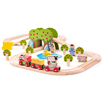 Bigjigs Rail Dřevěná vláčkodráha farma