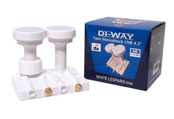 DI-WAY LNB MONOBLOCK TWIN 0,1dB 4,3st WHITE LEOPARD LINE