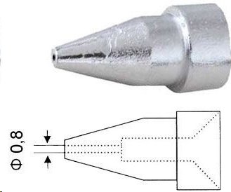 Hrot dutý N5-1 0,8/2,3mm pro odsávačku ZD-915,ZD-917,ZD-985,ZD-987, ZD552, ZD-553T, 553R,  ZD-8917B, ZD-8925