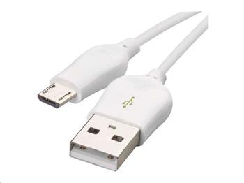 USB kabel 2.0 A/M - micro B/M 1m bílý, Quick Charge