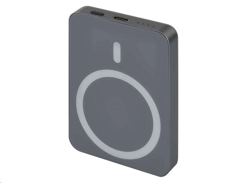 Power bank EMOS WI 522, 5 000 mAh, 20 W+Wireless, sivá