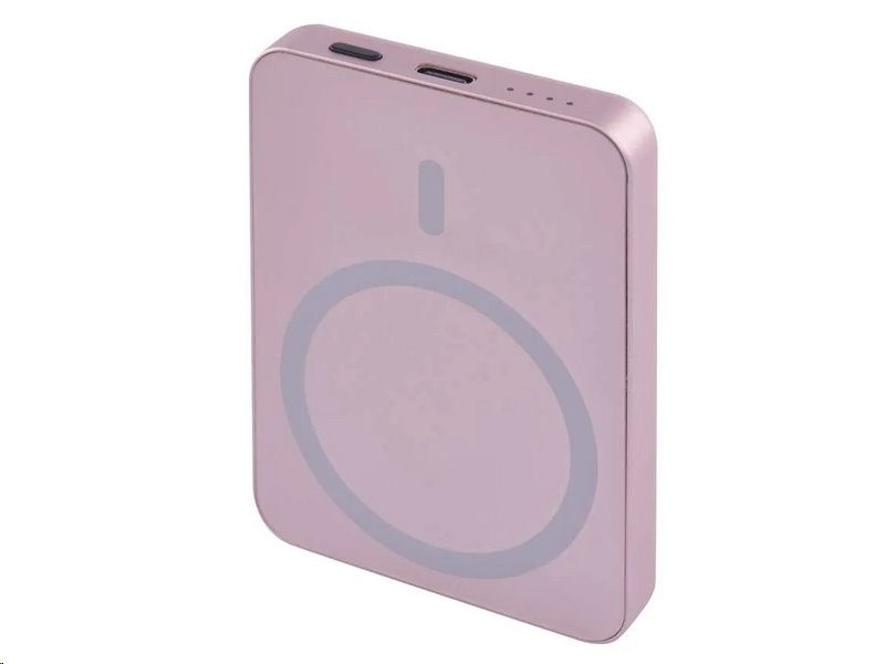 Power bank EMOS WI 522, 5 000 mAh, 20 W+Wireless, lososová