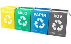 Tašky na tříděný odpad SORT EASY 4 METAL, 30x30x40cm, 4x36l, 4ks SIXTOL