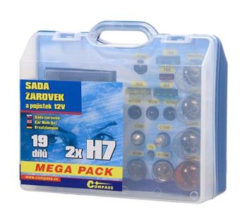 Žárovky 12V servisní box MEGA H7+H7+pojistky