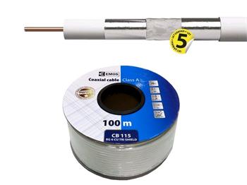 Koaxiální kabel Emos CB115 / 100m / 6,8 mm