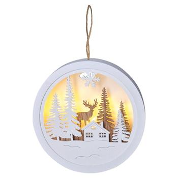 Solight 1V223-A LED vánoční dekorace závěsná les a jelen