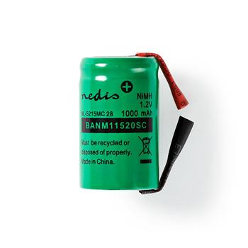 Baterie nabíjecí NiMH 1,2V 1000mAh Nedis pájecí konektor