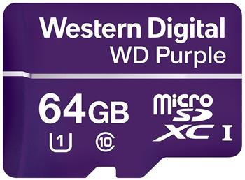 64GB Western Digital PURPLE MicroSDXC paměťová karta
