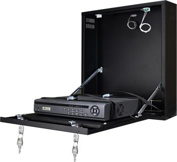 CP-PR-100 Uzamykatelná skříňka na zeď pro malé DVR / NVR přehrávače (černá)
