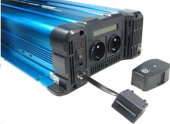 Měnič napětí Solarvertech FS2000 12V/230V 2000W + USB, dálkové ovládání, čistá sinusovka