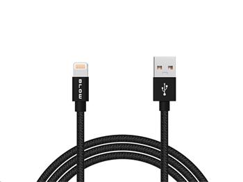 Kabel BLOW 66-109 USB-A 2.0 zástrčka – Apple Lighting, 1.5 m, nylonové opletení, černý