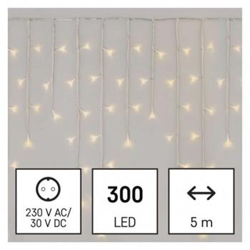 LED vianočné cencúle, 5 m, vonkajšie aj vnútorné, teplá biela, ovládač, programy, časovač