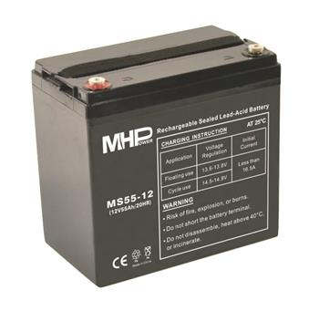 Baterie olověná 12V / 55 Ah MHPower MS55-12