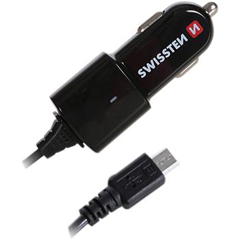 Autoadaptér SWISSTEN 12-24V micro USB kabel 1A