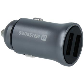 Autoadaptér SWISSTEN 12-24V 2x USB 4,8A