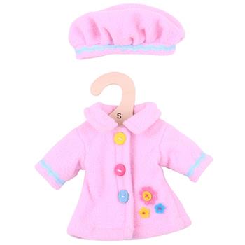 Bigjigs Toys Růžový kabátek s knoflíky pro panenku 28 cm
