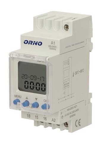 Elektronický časový spínač na DIN lištu ORNO OR-PRE-450
