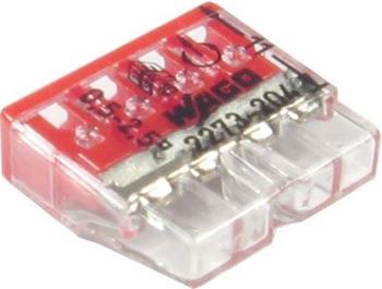 Svorka Wago 2273-204, 0,5-2,5 mm2, 4 vodiče, transparentní/červená