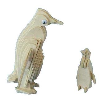 Woodcraft Dřevěné 3D puzzle tučňák