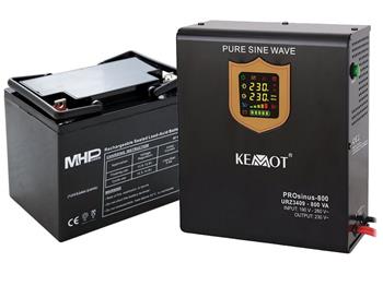 Zdroj záložní KEMOT PROsinus 800 URZ3409 500W 12V nástěnný + baterie 40Ah