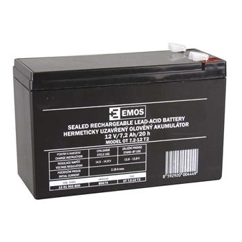 Baterie olověná 12V / 7,2Ah EMOS bezúdržbový akumulátor faston 6,3 mm