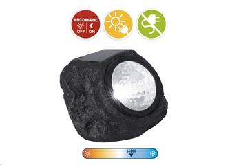 LED solární lampa Velamp SPK18 kámen