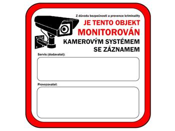 Samolepka - prostor monitorován kamerovým systémem