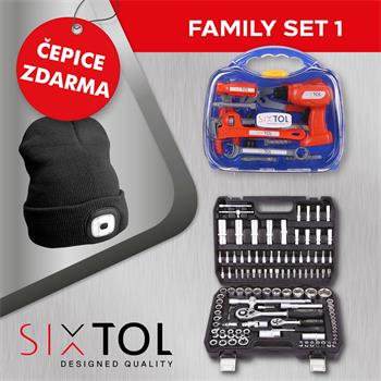 Sixol set 1 Gola Tool Set Plus 108 + dětské nářadí Kids 12 + čepice s čelovkou B Hat černá