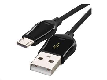 USB kabel 2.0 A/M - micro B/M 1m černý, Quick Charge